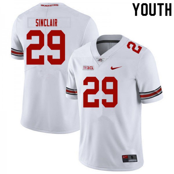 Ohio State Buckeyes #29 Darryl Sinclair Youth College Jersey White